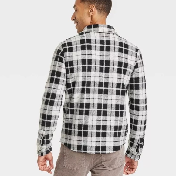 Men's Knit Shirt Jacket - Goodfellow & Co™ Cream Plaid XXL NWT - Picture 3 of 3